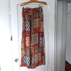 Wide summer viscose pants with 2 side packets